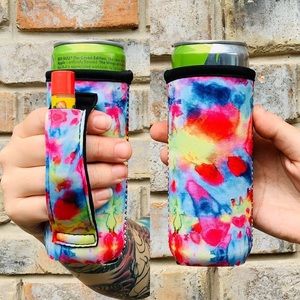 Tie Dye Slim Can Coozie